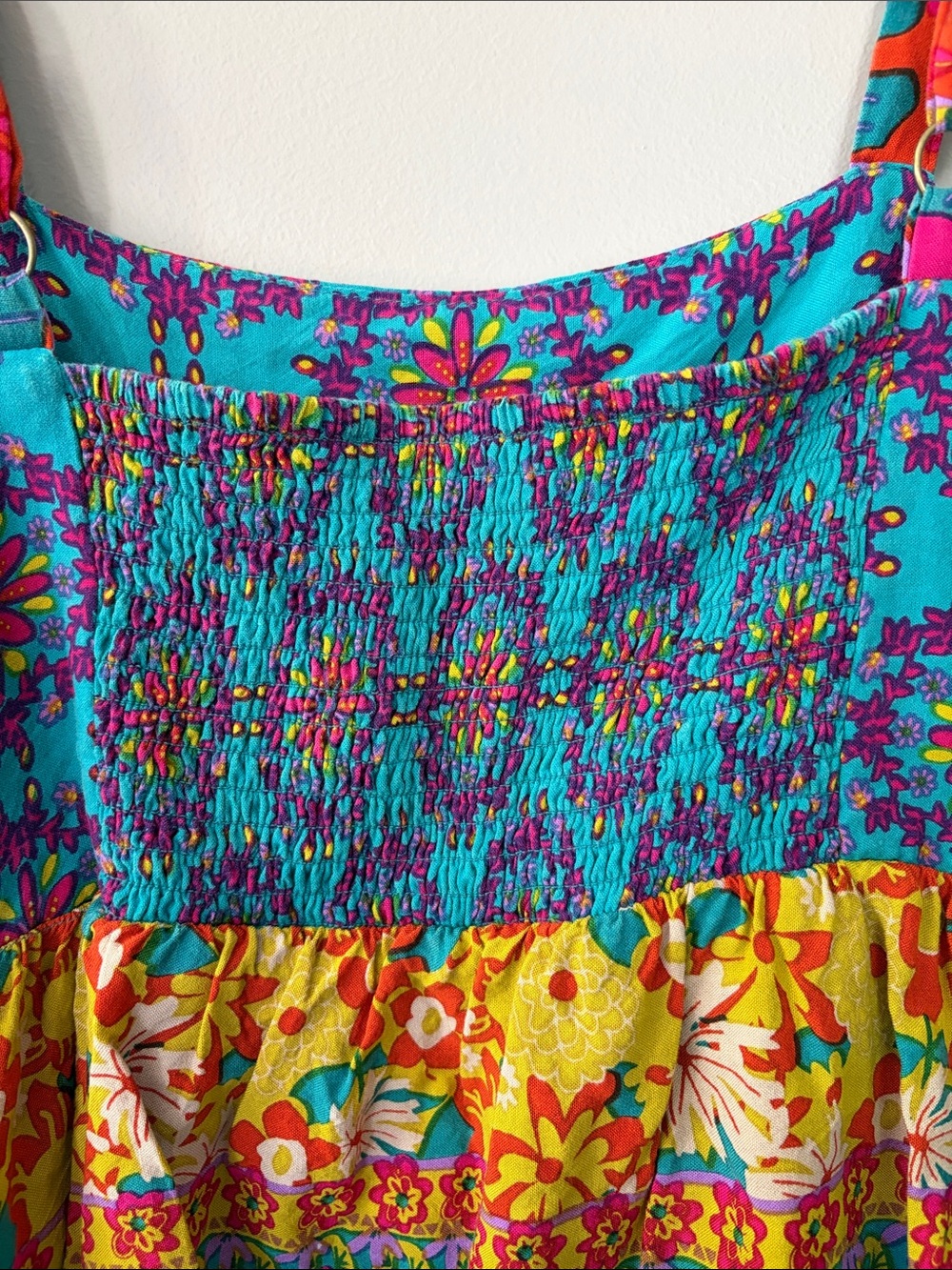 Natural Life Boho Flowy Patchwork Tank Top Medium Multicolor Floral - Picture 6 of 9
